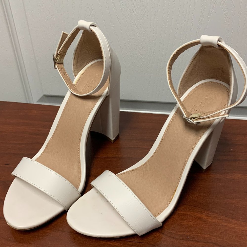 White Strap Heel, size 8